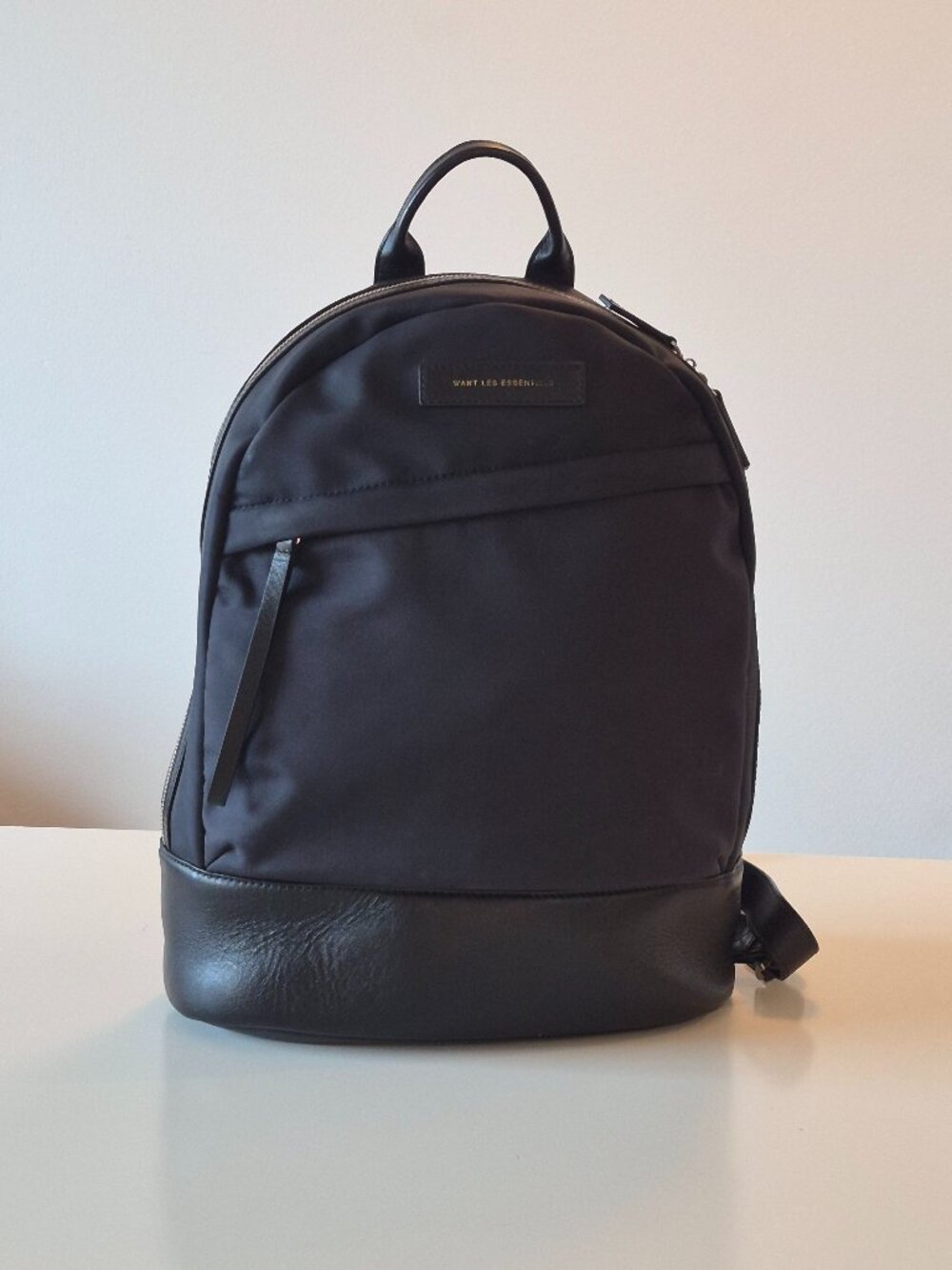 WANT Les Essentiels Piper Black Nylon Leather Backpack Designer Laptop Bag